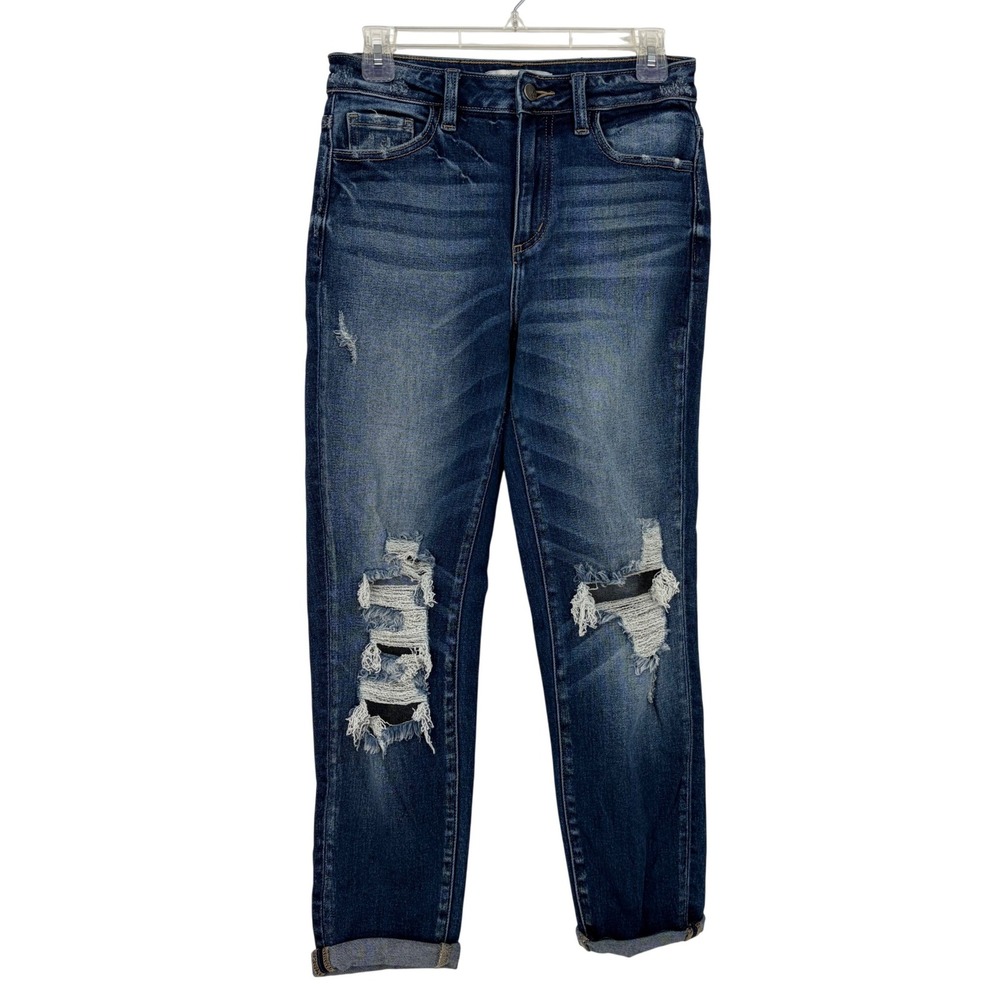 KanCan Signature Distressed Jeans Women 25 Dark Wash Skinny High Rise Edgy